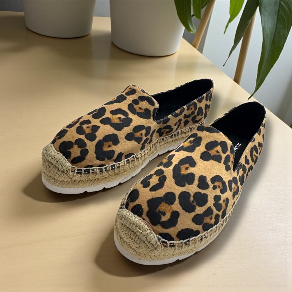 Rampage Leopard Print Bryon Slip‎ On Espadrille Flats Women Size 8